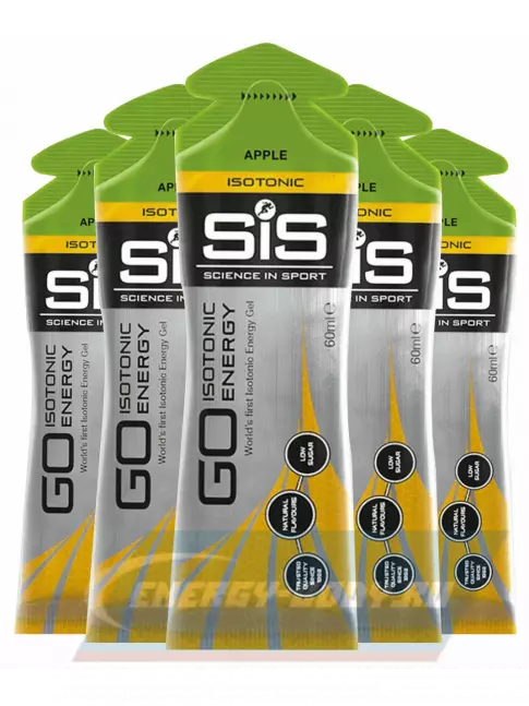 Энергетический гель SCIENCE IN SPORT (SiS) GO Isotonic Energy Gels 5 x 60 мл, Яблоко
