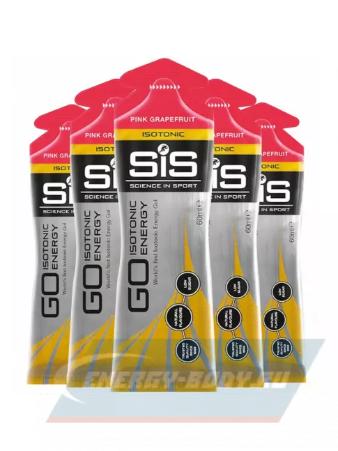 Энергетический гель SCIENCE IN SPORT (SiS) GO Isotonic Energy Gels 5 x 60 мл, Розовый грейпфрут
