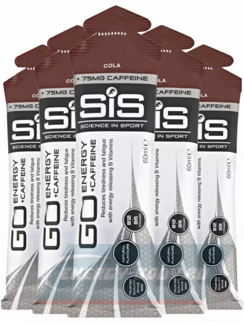 Энергетический гель SCIENCE IN SPORT (SiS) GO Energy 75 mg Caffeine 5 x 60 мл, Кола