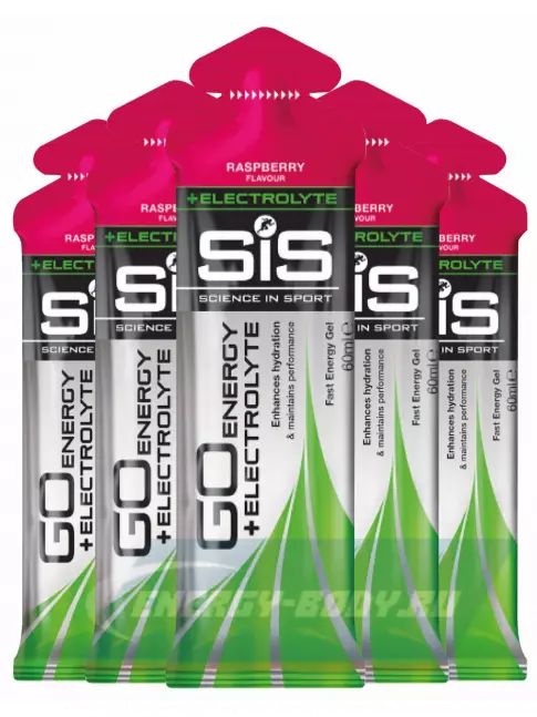 Энергетический гель SCIENCE IN SPORT (SiS) Go Energy + Electrolyte Gels 5 x 60 мл, Малина