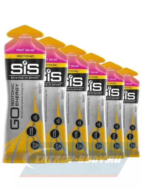 Энергетический гель SCIENCE IN SPORT (SiS) GO Isotonic Energy Gels 6 x 60 мл, Фруктовый салат