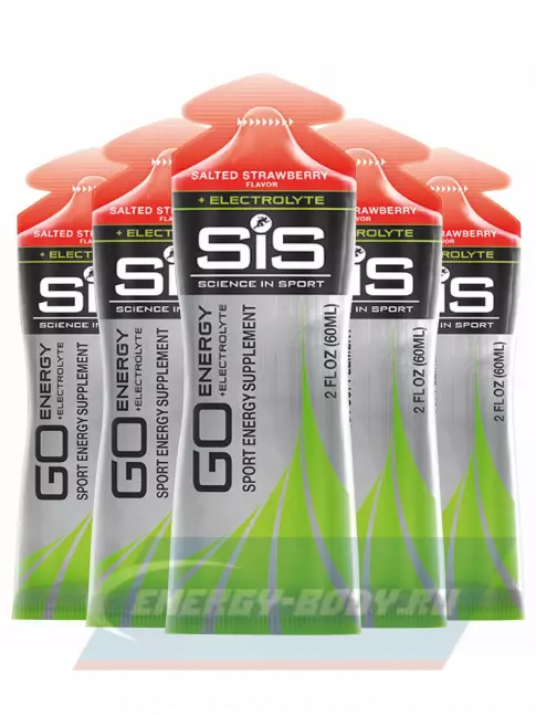 Энергетический гель SCIENCE IN SPORT (SiS) Go Energy + Electrolyte Gels 5 x 60 мл, Солёная Клубника