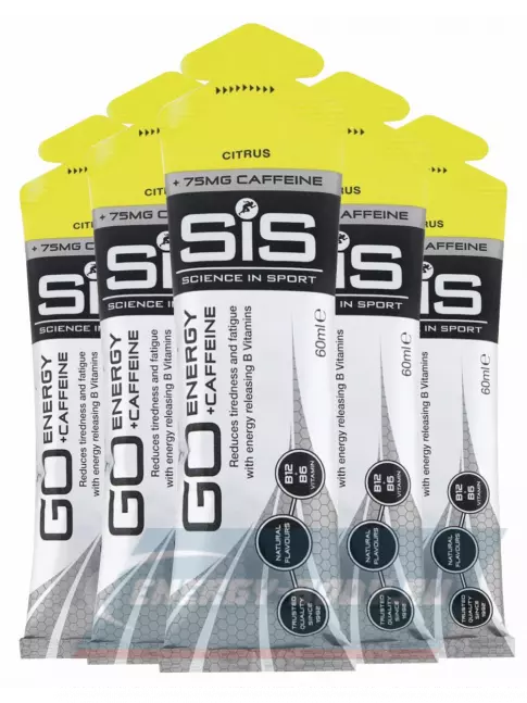 Энергетический гель SCIENCE IN SPORT (SiS) GO Energy 75mg caffeine 5 x 60 мл, Цитрус