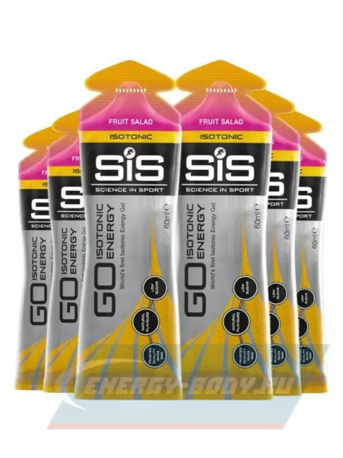 Энергетический гель SCIENCE IN SPORT (SiS) GO Isotonic Energy Gels 6 x 60 мл, Фруктовый салат