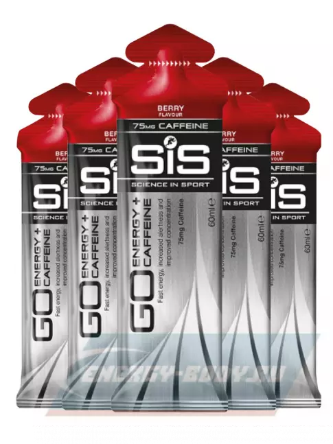 Энергетический гель SCIENCE IN SPORT (SiS) GO Energy 75mg caffeine 5 x 60 мл, Ягоды
