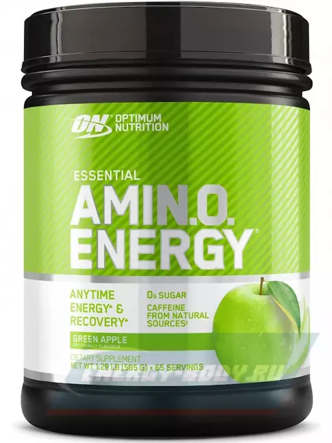 Аминокислотны Optimum Nutrition Essential Amino Energy 585 г + шейкер, Зеленое яблоко
