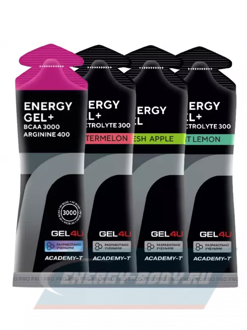 Энергетический гель GEL4U Energy Gel 4 х 60 г, 4 вкуса
