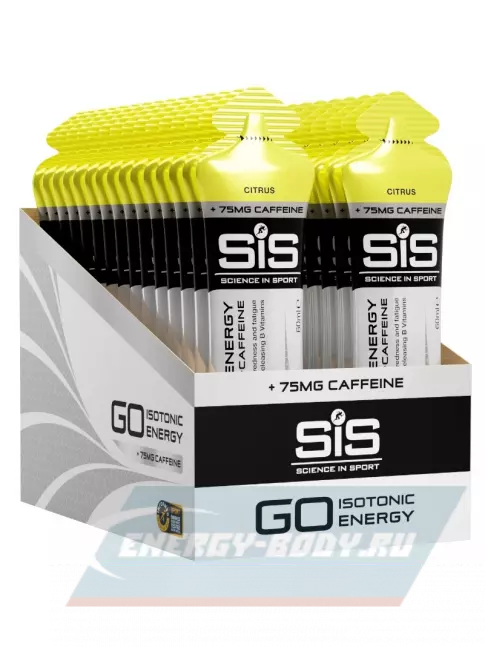 Энергетический гель SCIENCE IN SPORT (SiS) GO Energy 75mg caffeine 30 x 60 мл, Цитрус