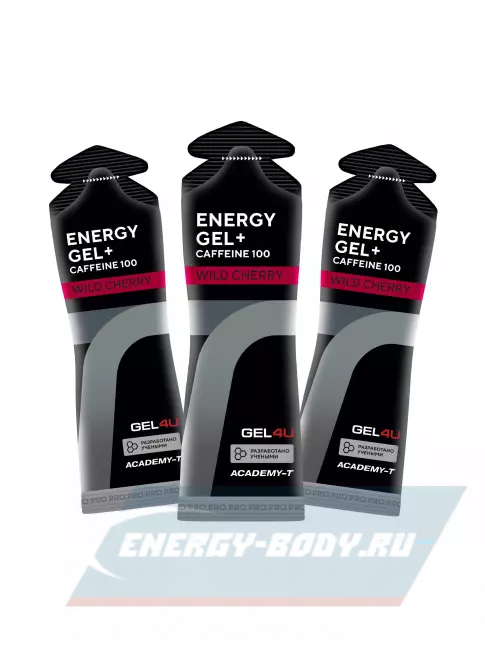 Энергетический гель GEL4U Energy GEL + Caffeine 100 3 x 60 г, Вишня