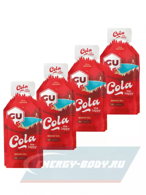 Энергетический гель GU ENERGY GU Original Energy Gel 40mg caffeine 4 x 32 г, Кола