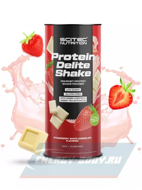 Scitec Nutrition Protein Delite Shake 700 г, Клубника-белый шоколад Scitec Nutrition Protein Delite Shake 700 г, Клубника-белый шоколад