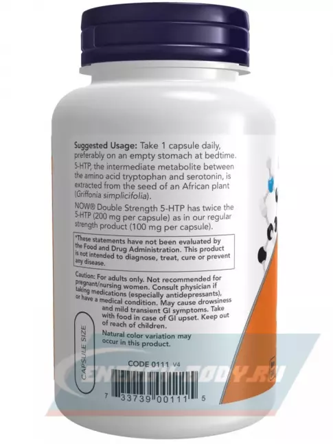  NOW FOODS 5-HTP 200 mg 120 веган капсул