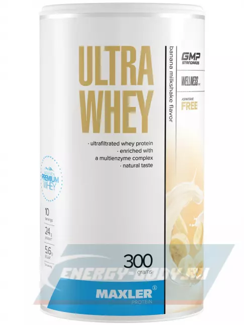  MAXLER Ultra Whey 300 г, Молочный коктейль с бананом