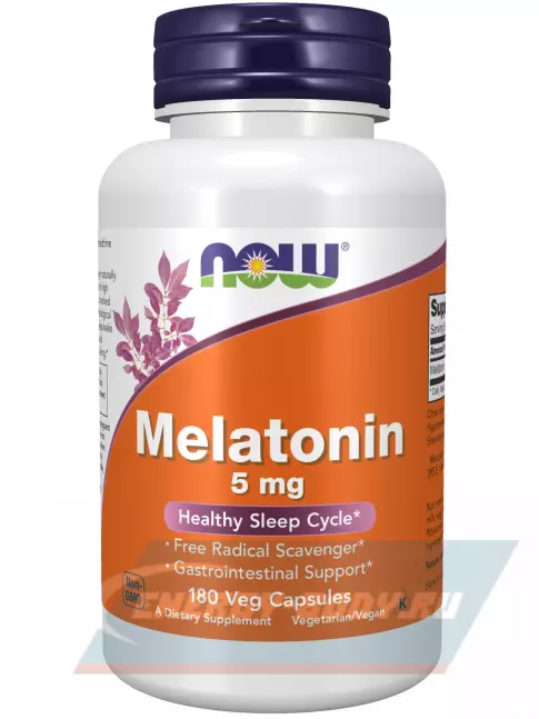  NOW FOODS Melatonin 5 mg 180 веган капсул