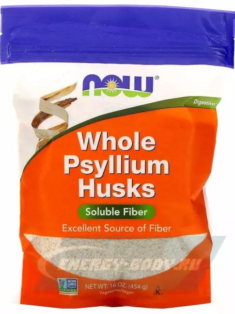  NOW Foods Psyllium Husk Whole 454 г, Натуральный