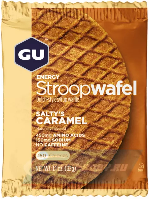 Батончик энергетический GU ENERGY GU ENERGY STROOPWAFEL no caffeine 32 г, Соленая карамель