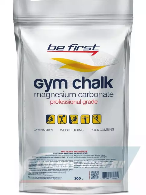  Be First Спортивная магнезия Gym Chalk Powder 300 г, Белый