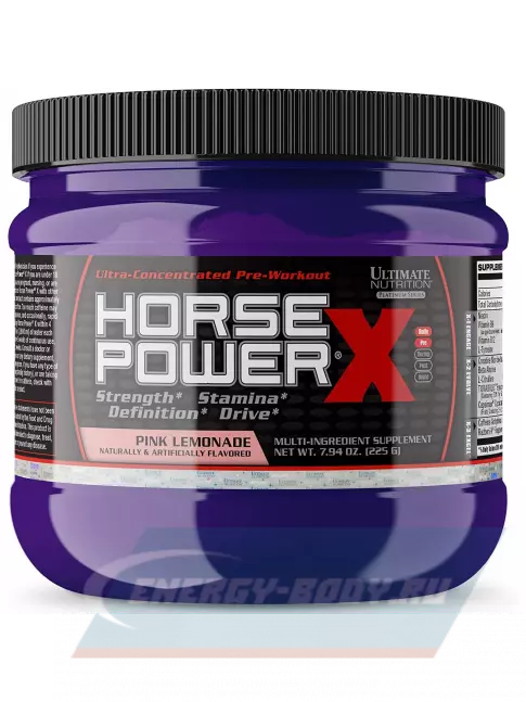 Предтерник Ultimate Nutrition HORSE POWER X 225 г, Розовый лимонад