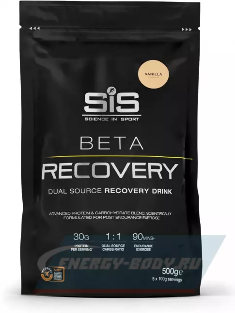 Предтерник SCIENCE IN SPORT (SiS) BETA RECOVERY 500 г, Ваниль