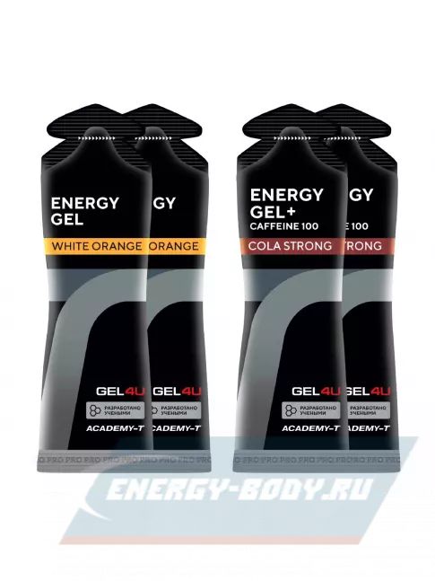Энергетический гель GEL4U Energy Gel MIX 4 x 60 г, Апельсин, Кола №1