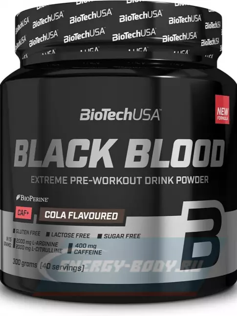 Предтерник BioTechUSA Black blood Caf+ 300 г, Кола Предтерник BioTechUSA Black blood Caf+ 300 г, Кола