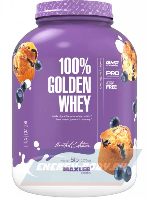  MAXLER 100% Golden Whey 2270 г, Черничный Маффин