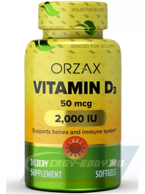  Orzax Vitamin D3 2.000 IU 360 капсул