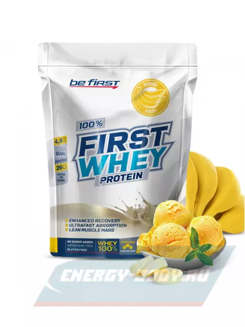  Be First First Whey protein (сывороточный протеин) 900 г, Банан