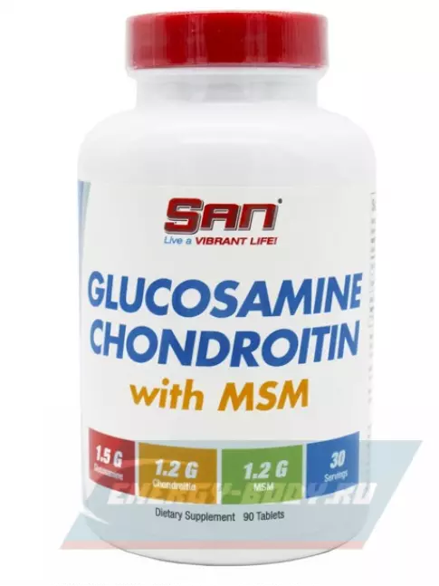 Суставы, связки SAN Glucosamine-Chondroitin-MSM 90 таблеток