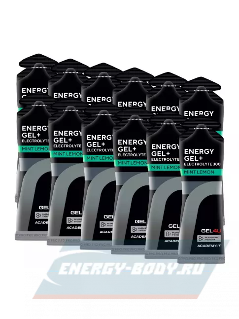 Энергетический гель GEL4U Energy GEL + Electrolyte 300 12 x 60 г, Лимон и Мята