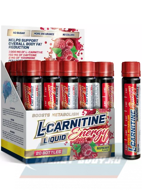 L-Карнитин Be First L-Carnitine Liquid Energy 20 х 25 мл, Малина