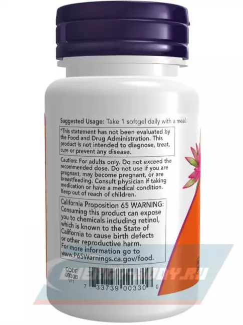  NOW FOODS Vitamin A 10000 IU 100 гелевые капсулы