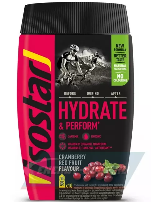  ISOSTAR Hydrate and Perform Powder 400 г, Клюква