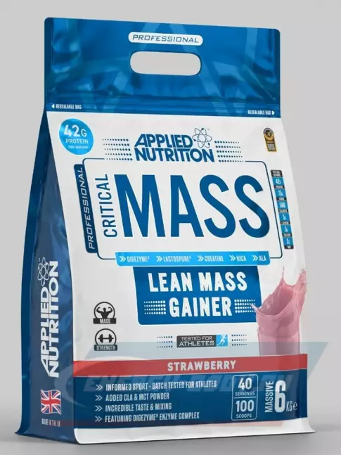 Гейнер APPLIED NUTRITION Critical Mass Professional 6000 г, Клубника