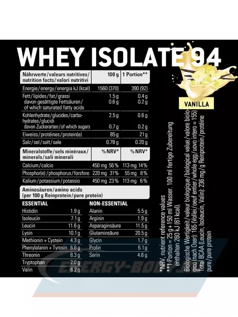  SPONSER WHEY ISOLATE 94 CFM 1500 г, Ваниль
