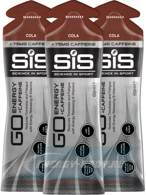 Энергетический гель SCIENCE IN SPORT (SiS) GO Energy 75 mg Caffeine 3 x 60 мл, Кола