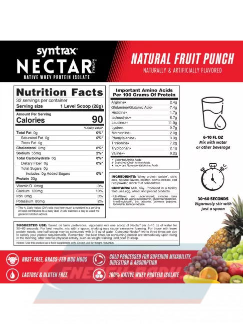  SYNTRAX Nectar Naturals 907 г, Фруктовый пунш