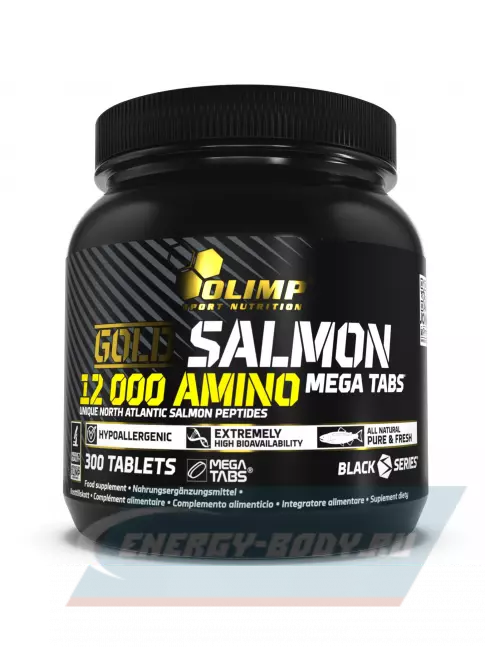 Аминокислотны OLIMP Gold Salmon 12000 Amino Mega Tabs 300 таблеток, Нейтральный
