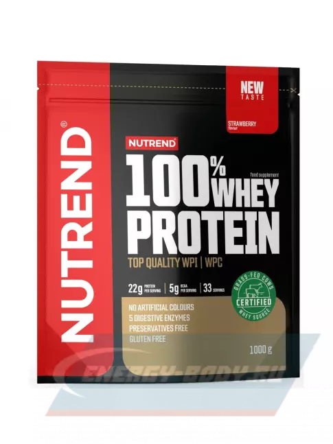  NUTREND 100% Whey Protein 1000 г, Клубника