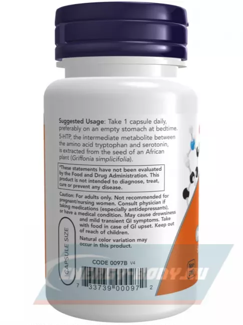 NOW FOODS 5-HTP 50 mg 90 веган капсул