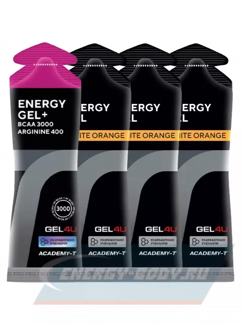 Энергетический гель GEL4U Energy Gel 4 х 60 г, Лесные ягоды, апельсин
