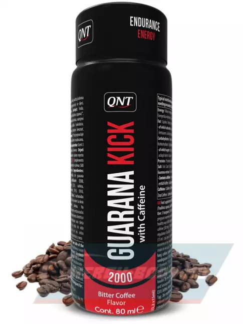 Энергетик QNT GUARANA KICK 2000 ENERGY BOOSTER 80 мл, Кофе латте