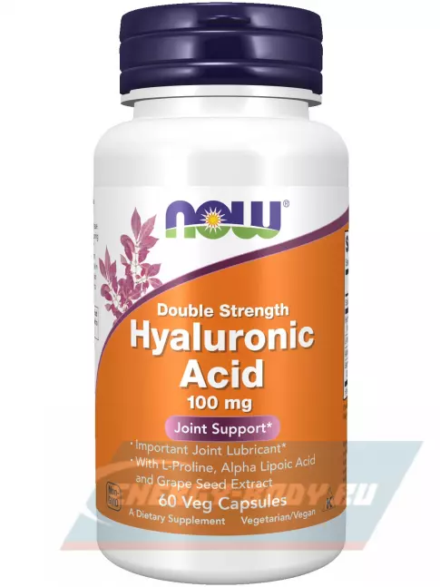 Суставы, связки NOW FOODS Hyaluronic Acid 100 mg 60 веган капсул