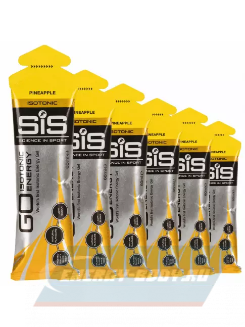 Энергетический гель SCIENCE IN SPORT (SiS) GO Isotonic Energy Gels 6 x 60 мл, Ананас