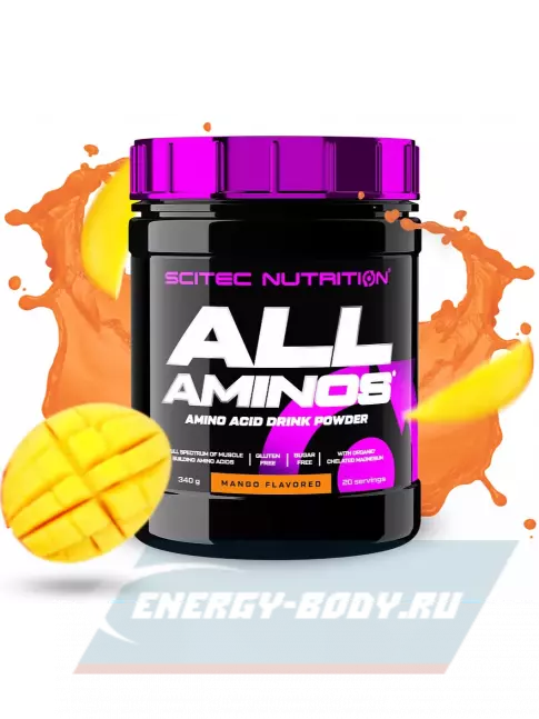 Аминокислотны Scitec Nutrition All Aminos 340 г, Манго Аминокислотны Scitec Nutrition All Aminos 340 г, Манго