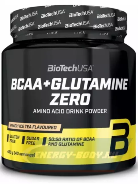ВСАА BioTechUSA BCAA + Glutamine Zero 480 г, Персиковый холодный чай