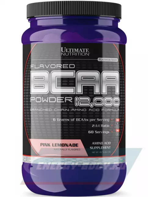 ВСАА Ultimate Nutrition BCAA 12000 Powder 457 г, Розовый лимонад