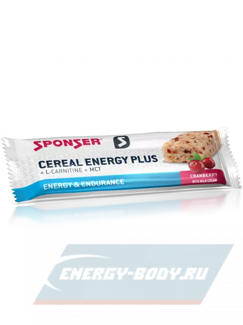 Батончик энергетический SPONSER CEREAL ENERGY PLUS BAR 40 г, Клюква