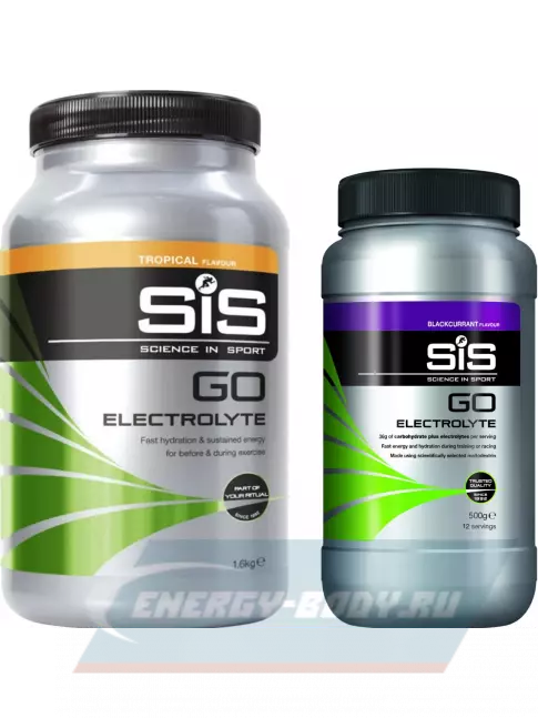  SCIENCE IN SPORT (SiS) GO Electrolyte Powder 1x500 г, 1x1600 г, Тропические фрукты, Черная смородина