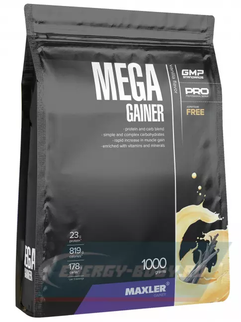 Гейнер MAXLER Mega Gainer 1000 г, Ваниль